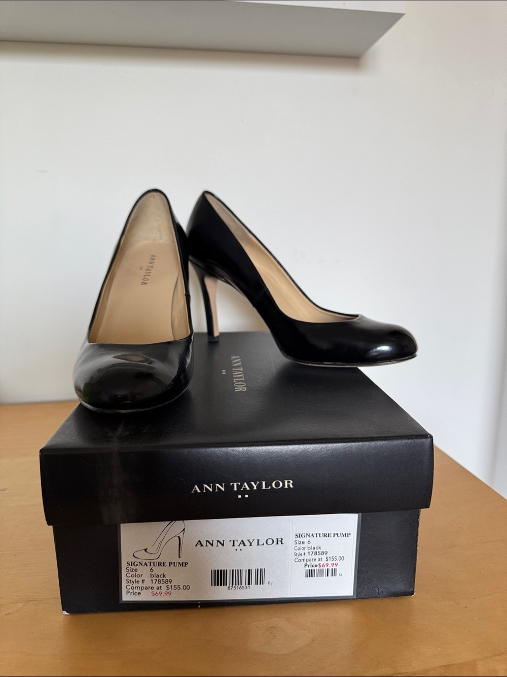 Ann Taylor Black Patent Pump Heels